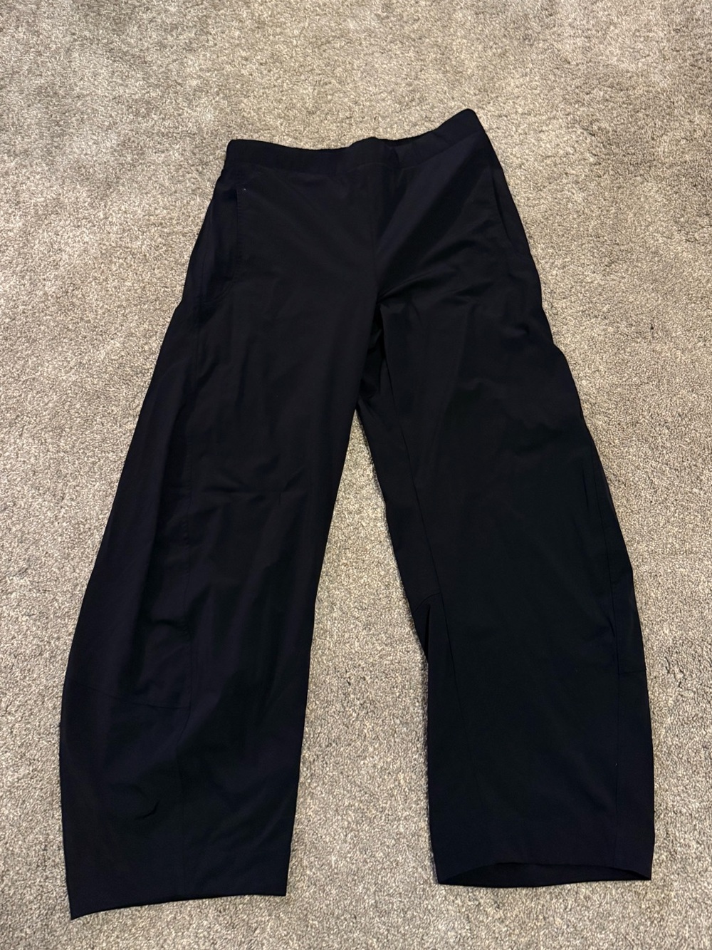 Black Wide-Leg Pull-On Trousers for Women